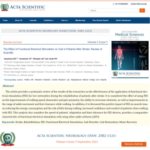 The effect of Functional Electrical Stimulation on Gait in Patients Afte Stroke: Scientific Review